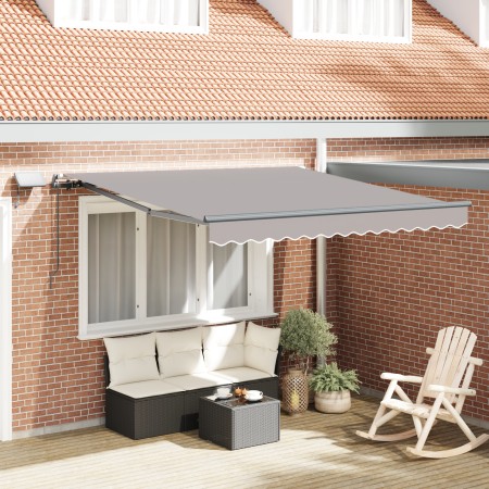 Toldo Manual Retráctil  con LED Gris Claro 350x250 cm, Tela de repuesto para toldo  de 3,5x2,5 m Marco Gris Claro | Foro24.es | Tu tienda online para hogar, jardín y más Foro24.es