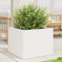 Jardinera de madera maciza de pino blanca 60x60x46 cm en Macetas y jardineras | Comprar online en Foru.es