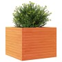 Jardinera de madera maciza de pino marrón cera 60x60x46 cm en Macetas y jardineras | Comprar online en Foru.es