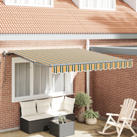 Toldo Retráctil Automático  Verde y Amarillo 350x250 cm, Tela de Repuesto para Toldo  para Marco de 3.5x2.5 m Verde y Amarillo | Foro24.es | Tu tienda online para hogar, jardín y más Foro24.es