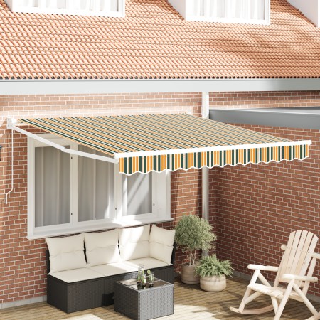 Toldo Retráctil Manual Verde y Amarillo 350x250 cm,  Tela de Recambio para Toldo de 3,5x2,5 m Verde y Amarillo | Foro24.es | Tu tienda online para hogar, jardín y más Foro24.es
