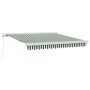 Toldo Retráctil Manual Verde y Blanco 350x250 cm, Tela de Reemplazo para Toldo  de 3,5x2,5 m Verde y Blanco | Foro24.es | Tu tienda online para hogar, jardín y más Foro24.es