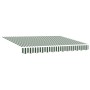 Toldo Retráctil Automático Verde y Blanco 350x250 cm, Tela de Repuesto para Toldo de 3.5x2.5 m Estructura Verde y Blanca de ,...