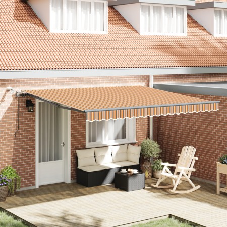Toldo Retráctil Automático con Raya Multicolor LED 400x300 cm | Foro24.es | Tu tienda online para hogar, jardín y más Foro24.es