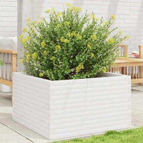 Jardinera de madera maciza de pino blanca 80x80x46 cm en Macetas y jardineras | Comprar online en Foru.es