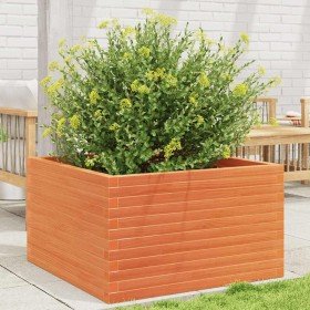 Jardinera madera maciza de pino marrón cera 80x80x46 cm en Macetas y jardineras | Comprar online en Foru.es