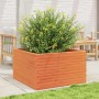 Jardinera madera maciza de pino marrón cera 80x80x46 cm en Macetas y jardineras | Comprar online en Foru.es