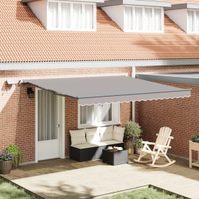 Comprar Toldo Retráctil Manual con LED Gris Claro