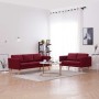 Conjunto de sofás 2 piezas tela color vino tinto en Sofás | Comprar online en Foru.es