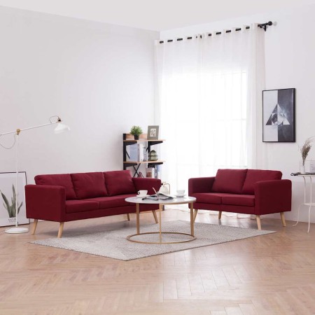 Conjunto de sofás 2 piezas tela color vino tinto en Sofás | Comprar online en Foru.es