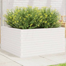 Jardinera de madera maciza de pino blanca 90x90x46 cm en Macetas y jardineras | Comprar online en Foru.es