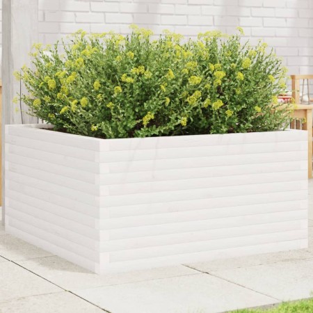 Jardinera de madera maciza de pino blanca 90x90x46 cm en Macetas y jardineras | Comprar online en Foru.es