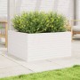 Jardinera de madera maciza de pino blanca 90x90x46 cm en Macetas y jardineras | Comprar online en Foru.es
