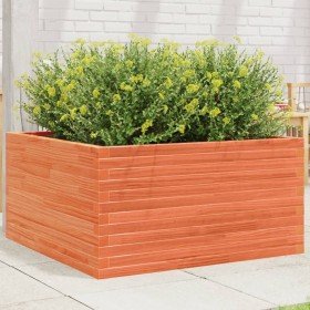 Jardinera de madera maciza pino marrón cera 90x90x46 cm en Macetas y jardineras | Comprar online en Foru.es