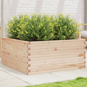Jardinera de madera maciza de pino 100x100x46 cm en Macetas y jardineras | Comprar online en Foru.es