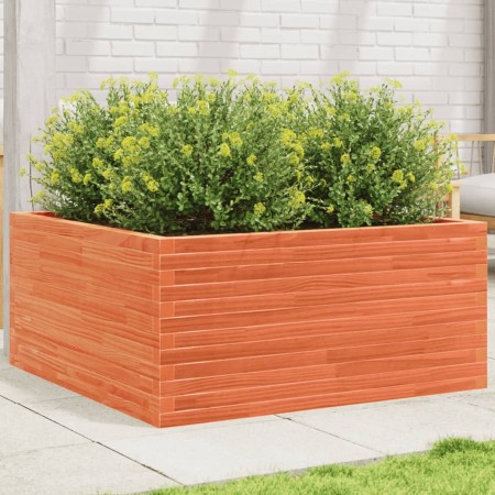 Jardinera de madera maciza pino marrón cera 100x100x46 cm en Macetas y jardineras | Comprar online en Foru.es