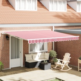 Comprar Toldo Retráctil Automático Rayas Rojas y