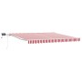 Toldo retráctil manual con franjas rojas y blancas LED 400x350 cm | Foro24.es | Tu tienda online para hogar, jardín y más Foro24.es