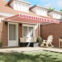 Toldo Retráctil Automático Rayas Rojas y Blancas 400x350 cm | Foro24.es | Tu tienda online para hogar, jardín y más Foro24.es
