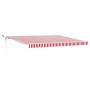 Toldo Retráctil Automático con LED A Rayas Rojas y Blancas 400x350 cm de , Toldos - Ref: Foro24-3330754, Precio: 605,75 €, De...