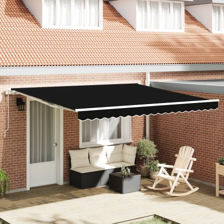 Toldo Retráctil Automático  Negro 400x350 cm, Tela de Repuesto para Toldo  de 4x3.5 m Marco Negro | Foro24.es | Tu tienda online para hogar, jardín y más Foro24.es