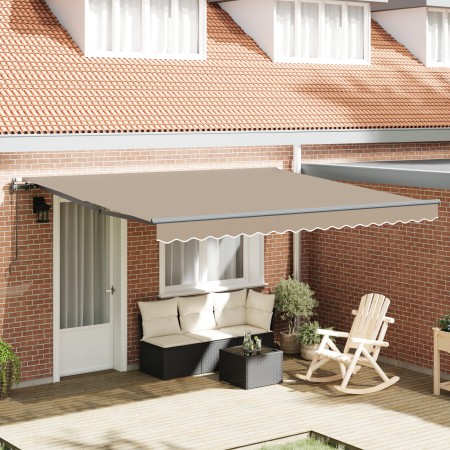 Toldo Retráctil Automático Beige 400x350 cm, Tela de Reemplazo para Toldo de 4x3.5 m Beige de , Toldos - Ref: Foro24-3330789,...