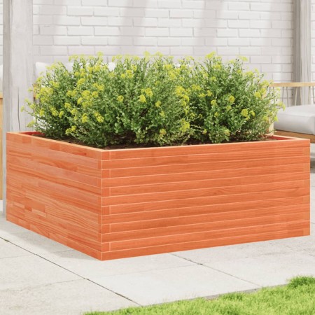 Jardinera de madera maciza de pino marrón cera 110x110x46 cm en Macetas y jardineras | Comprar online en Foru.es