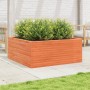 Jardinera de madera maciza de pino marrón cera 110x110x46 cm en Macetas y jardineras | Comprar online en Foru.es
