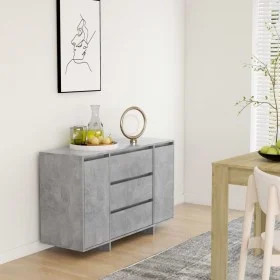 Aparador con 3 cajones contrachapado gris hormigón 120x41x75 cm de vidaXL, Aparadores - Ref: Foro24-809615, Precio: 124,10 €,...