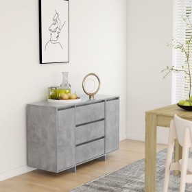 Aparador con 3 cajones contrachapado gris hormigón 120x41x75 cm de vidaXL, Aparadores - Ref: Foro24-809615, Precio: 125,76 €,...