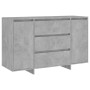 Aparador con 3 cajones contrachapado gris hormigón 120x41x75 cm de vidaXL, Aparadores - Ref: Foro24-809615, Precio: 125,76 €,...
