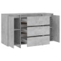 Aparador con 3 cajones contrachapado gris hormigón 120x41x75 cm de vidaXL, Aparadores - Ref: Foro24-809615, Precio: 125,76 €,...