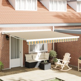 Toldo Manual Retráctil Verde y Blanco 400x350 cm, Tela de Repuesto para Toldo de 4x3.5 m Verde y Blanco de , Toldos - Ref: Fo...