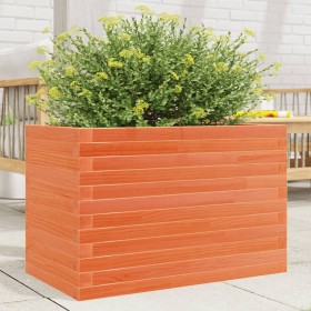 Jardinera de madera maciza de pino marrón cera 70x40x46 cm en Macetas y jardineras | Comprar online en Foru.es