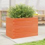 Jardinera de madera maciza de pino marrón cera 70x40x46 cm en Macetas y jardineras | Comprar online en Foru.es