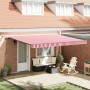 Toldo Retráctil Automático con LED Rayado Rojo y Blanco 450x300 cm | Foro24.es | Tu tienda online para hogar, jardín y más Foro24.es