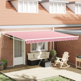 Comprar Toldo Retráctil Manual Rayas Rojas y