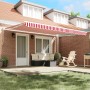 Toldo Retráctil Manual Rayas Rojas y Blancas 450x300 cm | Foro24.es | Tu tienda online para hogar, jardín y más Foro24.es