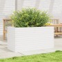 Jardinera de madera maciza de pino blanca 90x40x46 cm en Macetas y jardineras | Comprar online en Foru.es