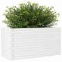 Jardinera de madera maciza de pino blanca 90x40x46 cm en Macetas y jardineras | Comprar online en Foru.es