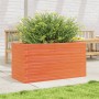 Jardinera de madera maciza pino marrón cera 90x40x46 cm en Macetas y jardineras | Comprar online en Foru.es