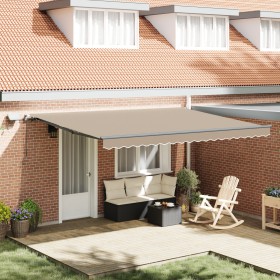 Comprar Toldo retráctil manual con LED Beige