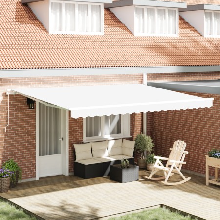 Toldo Retráctil Manual Blanco 450x300 cm,  Tela de Reemplazo para Toldo de Marco de 4,5x3 m Blanco | Foro24.es | Tu tienda online para hogar, jardín y más Foro24.es