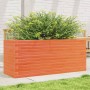 Jardinera de madera maciza de pino marrón cera 110x40x46 cm en Macetas y jardineras | Comprar online en Foru.es