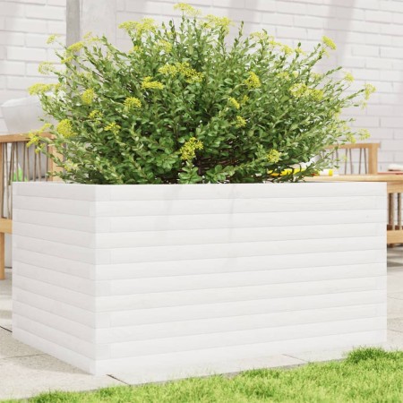 Jardinera de madera maciza de pino blanco 90x60x46 cm en Macetas y jardineras | Comprar online en Foru.es