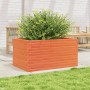 Jardinera de madera maciza pino marrón cera 90x60x46 cm en Macetas y jardineras | Comprar online en Foru.es