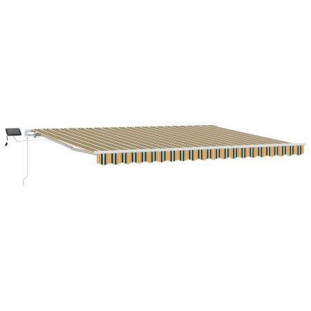Toldo manual retráctil con LED en verde y amarillo, 450x300 cm, Tela de repuesto para toldo  de 4.5x3 m en verde y amarillo | Foro24.es | Tu tienda online para hogar, jardín y más Foro24.es