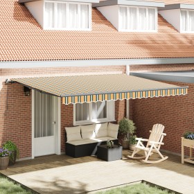 Comprar Toldo manual retráctil verde y amarillo