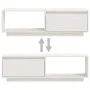 Mueble de TV de madera maciza de pino blanco 110x30x33,5 cm de vidaXL, Muebles TV - Ref: Foro24-809889, Precio: 61,14 €, Desc...