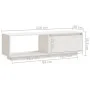 Mueble de TV de madera maciza de pino blanco 110x30x33,5 cm de vidaXL, Muebles TV - Ref: Foro24-809889, Precio: 61,14 €, Desc...